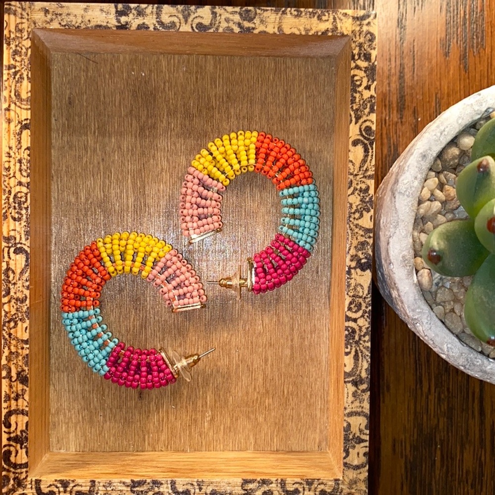 Seed bead hoops